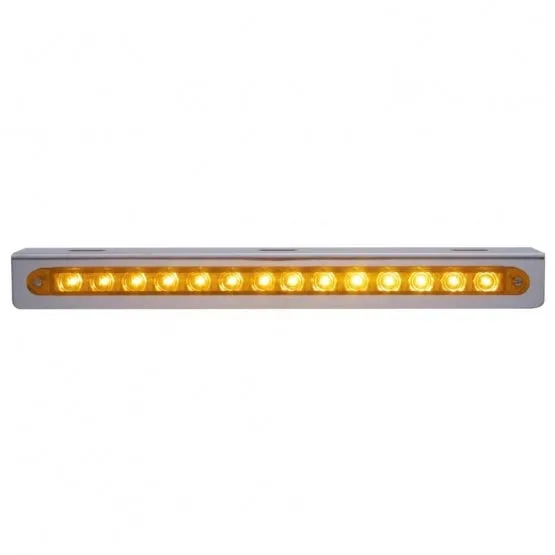 12 3/4" Stainless Light Bracket w/ 14 LED 12" Light Bar - Amber LED/Amber Lens