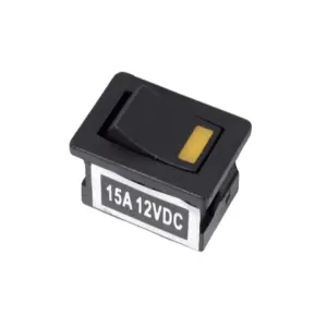 12v 15a Rocker Switch Black/Amber 4 Pin