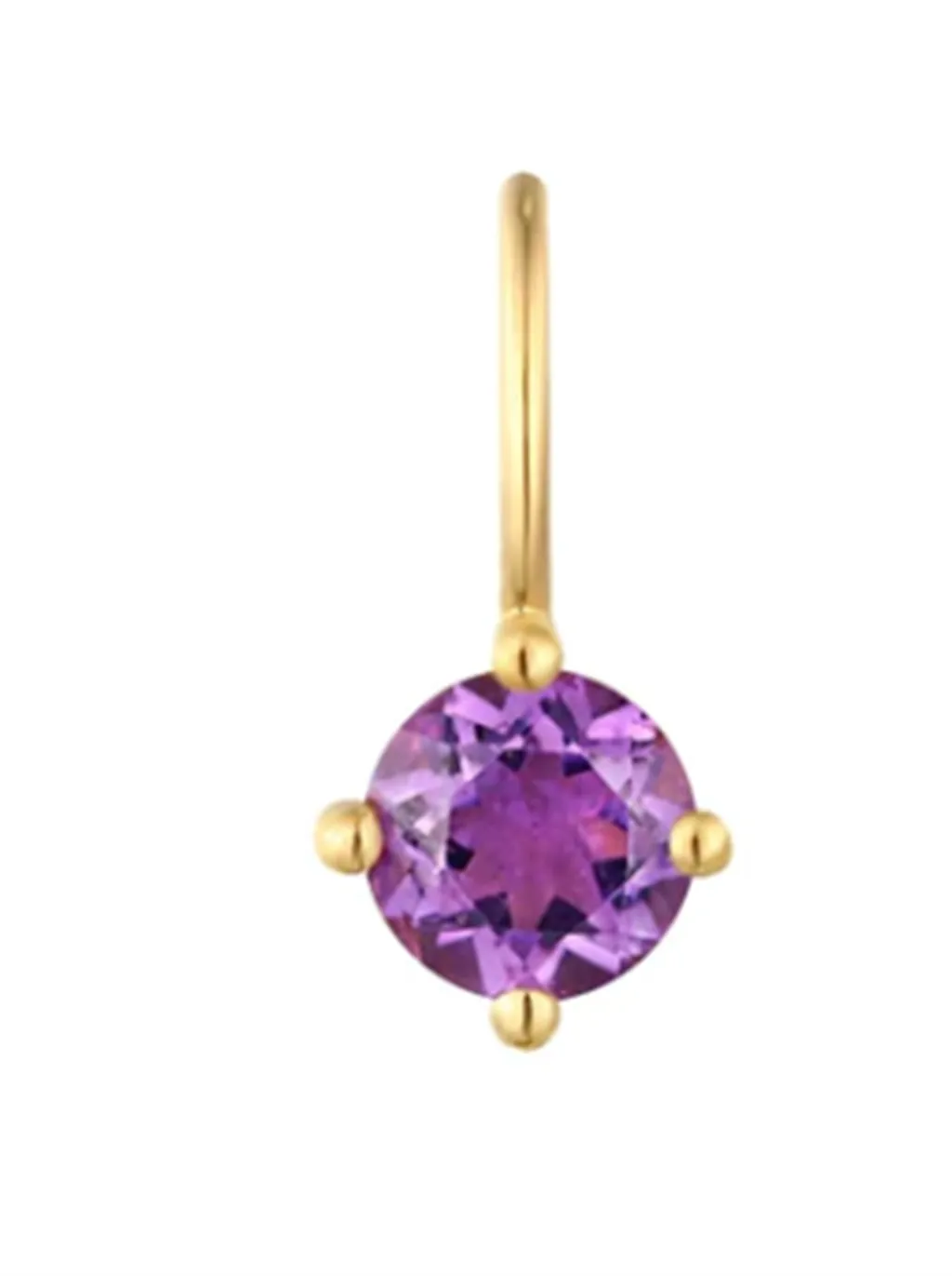 14K Yellow Gold Round Amethyst Solitaire Charm by Aurelie Gi