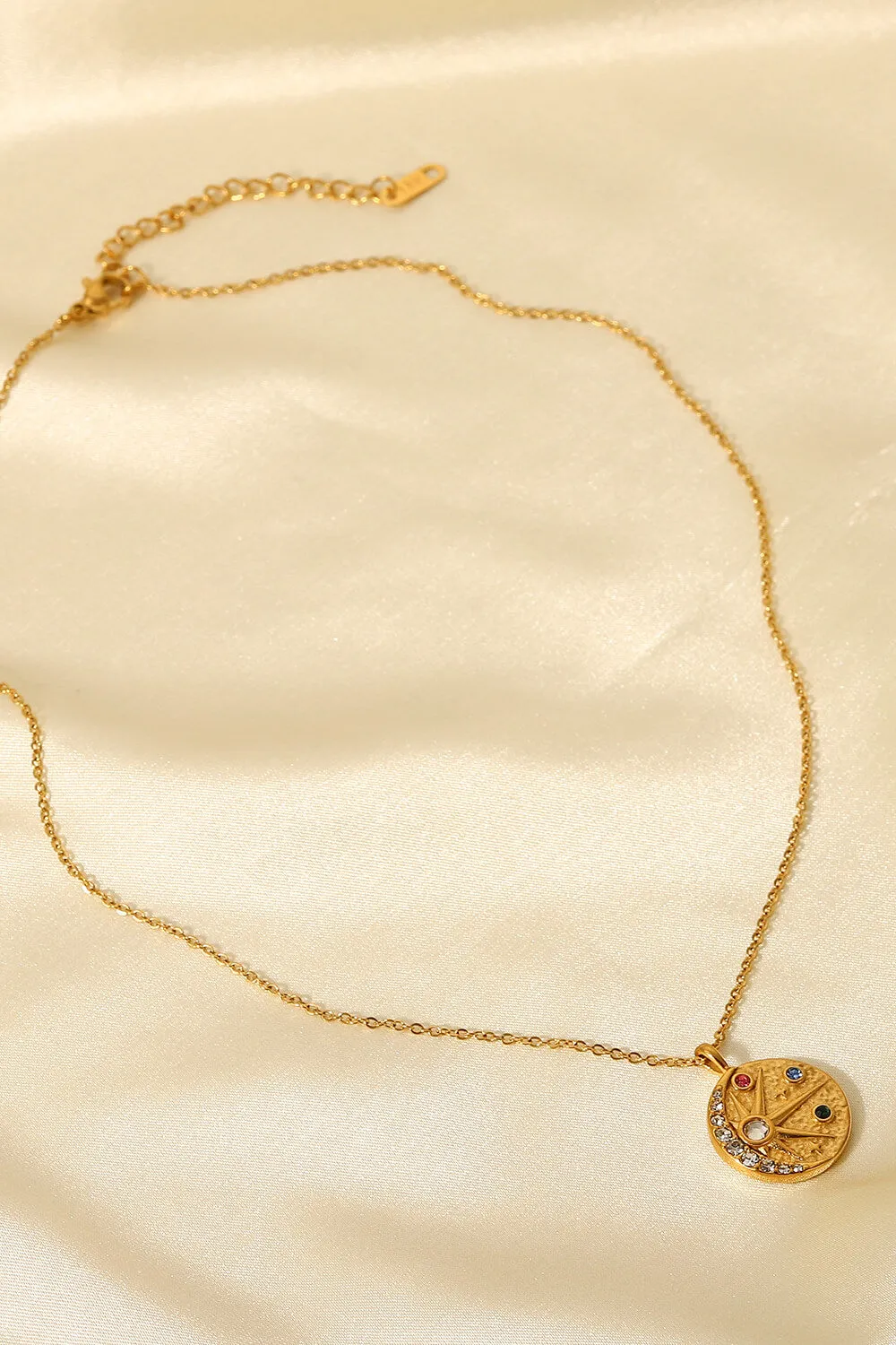 18K Gold Plated Inlaid Zircon Pendant Necklace