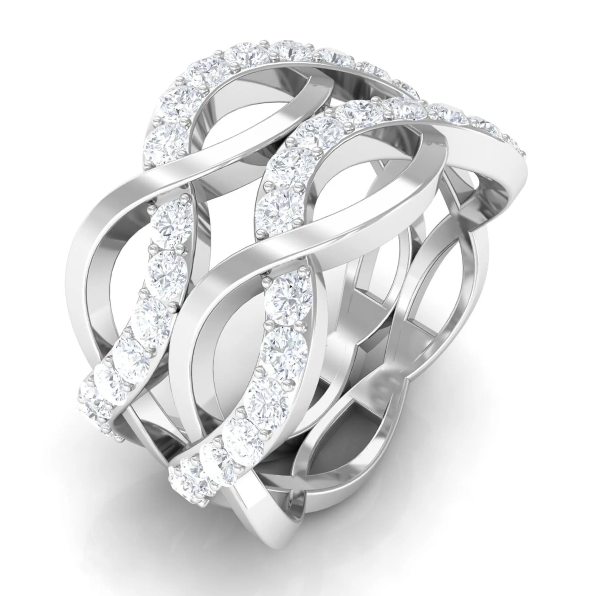 2 CT Cubic Zirconia Infinity Double Band Ring