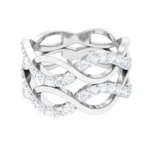 2 CT Cubic Zirconia Infinity Double Band Ring