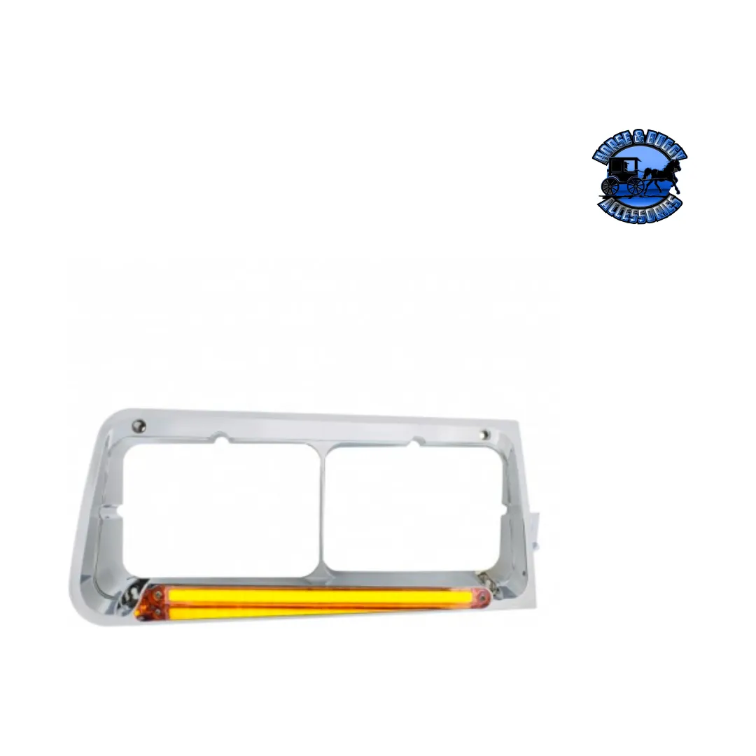 24 LED HEADLIGHT BEZEL WITH GLOLIGHT FOR 1989-2009 FREIGHTLINER FLD (Choose Color) (Choose Side)