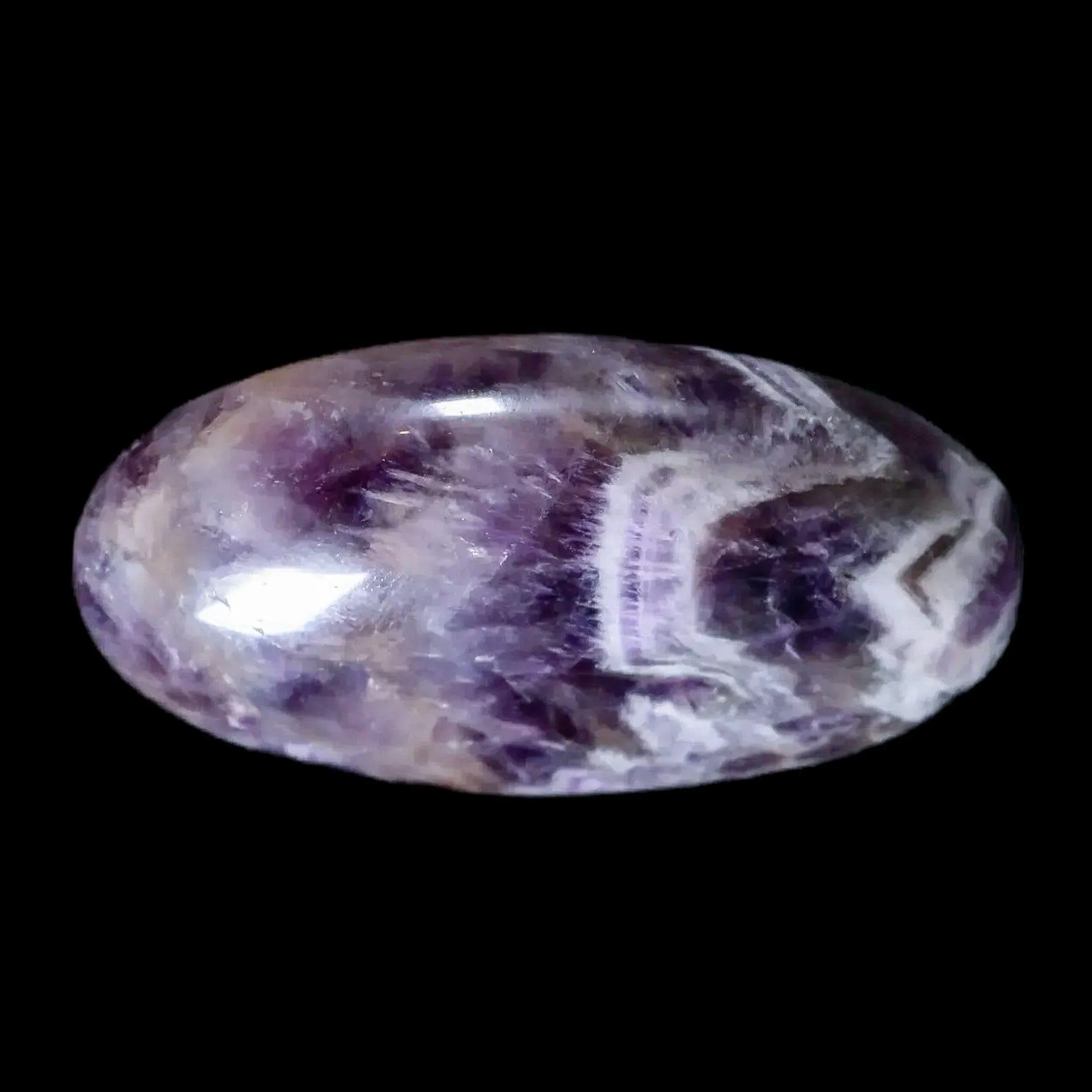 2.4" Chevron Amethyst Polished Crystal Mineral Palm Stone Specimen Brazil