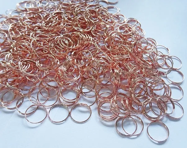 250 Copper Chandelier Large Size 14 mm Rings Links for Droplets Connects Crystals Drops