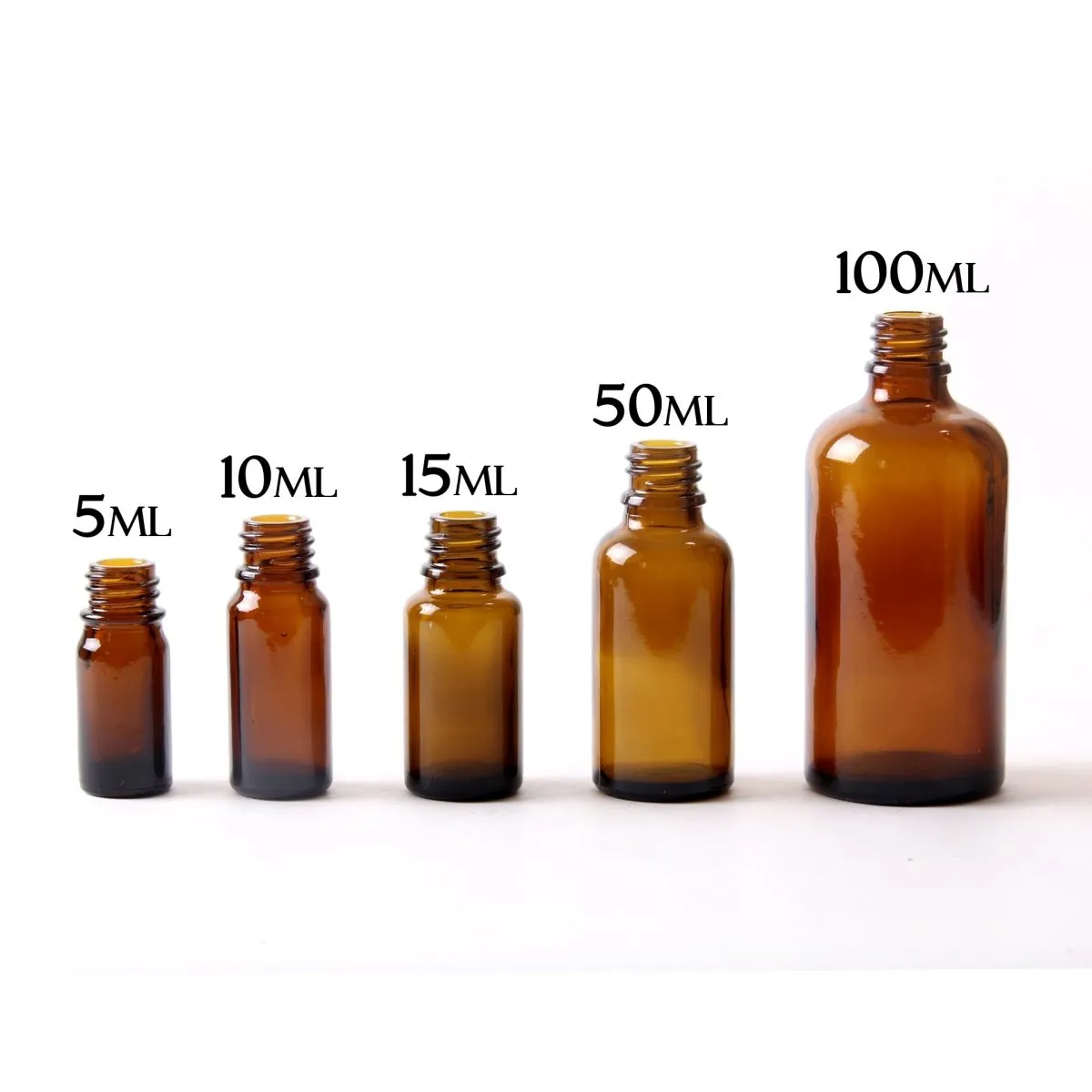 30ml Amber Glass Boston Round Bottle (With White Tamper Evident Cap)