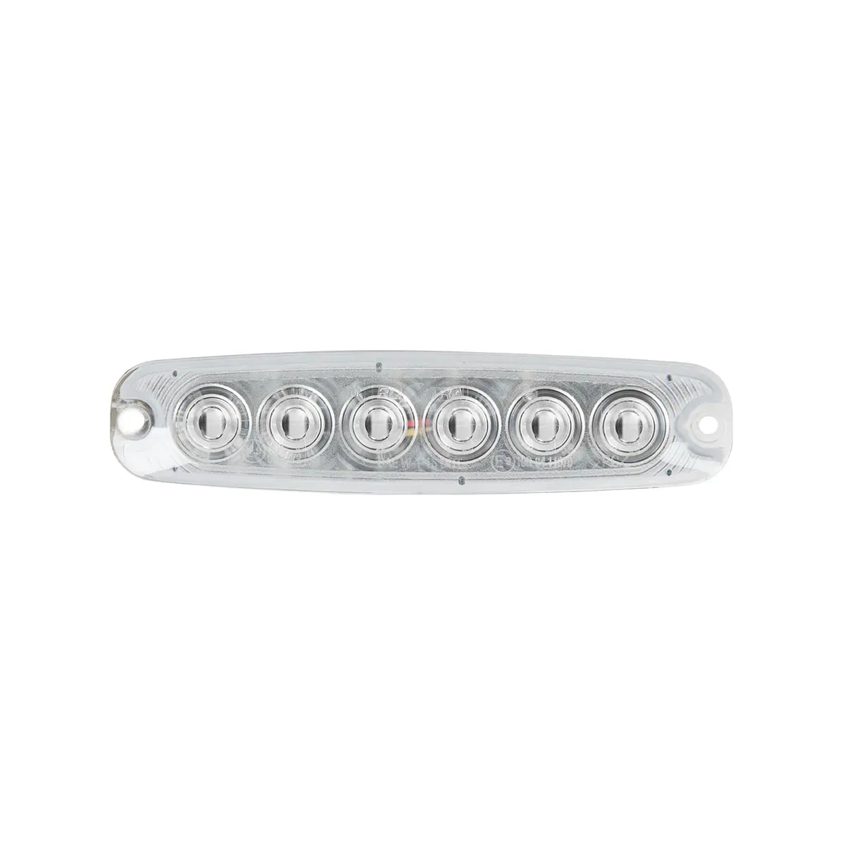 5-1/8" ULTRA THIN WHITE/CLEAR 6 LED STROBE LIGHT