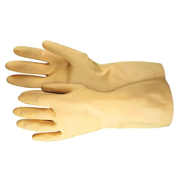 5190E MCR Safety Canners Gloves, Large, Latex, Amber, 12 Inch L, Straight Cuff