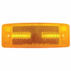 8 LED Rectangular Clearance/Marker Light w/ Reflex Lens - Amber LED/Amber Lens