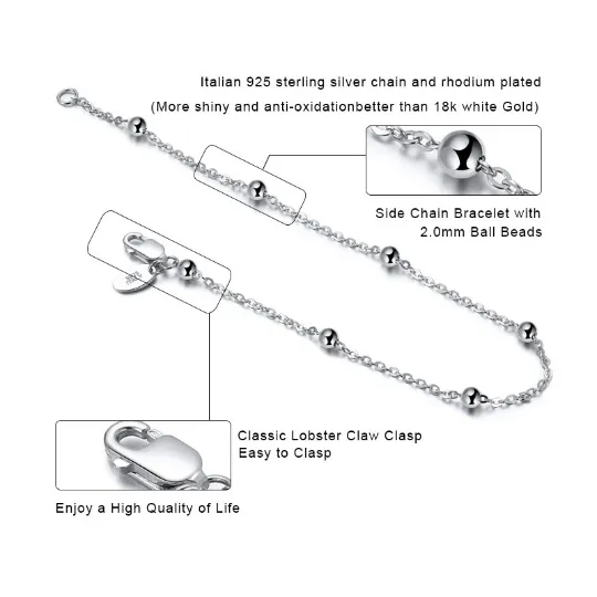 925 Sterling Silver Cable Chain Bracelet