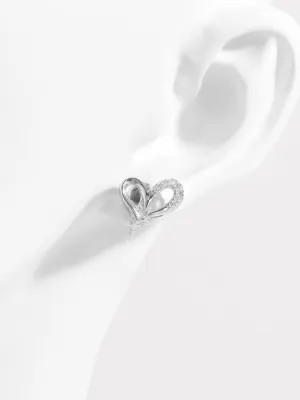 925 Sterling Silver Inlaid Zircon Heart Earrings