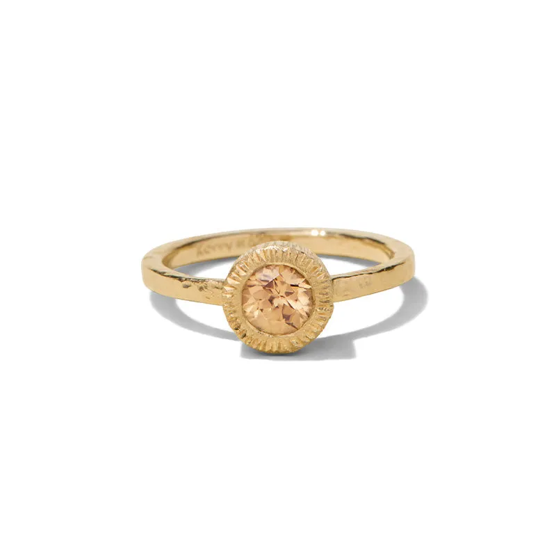 Aeon Ring, Champagne Zircon, 9kt Yellow Gold