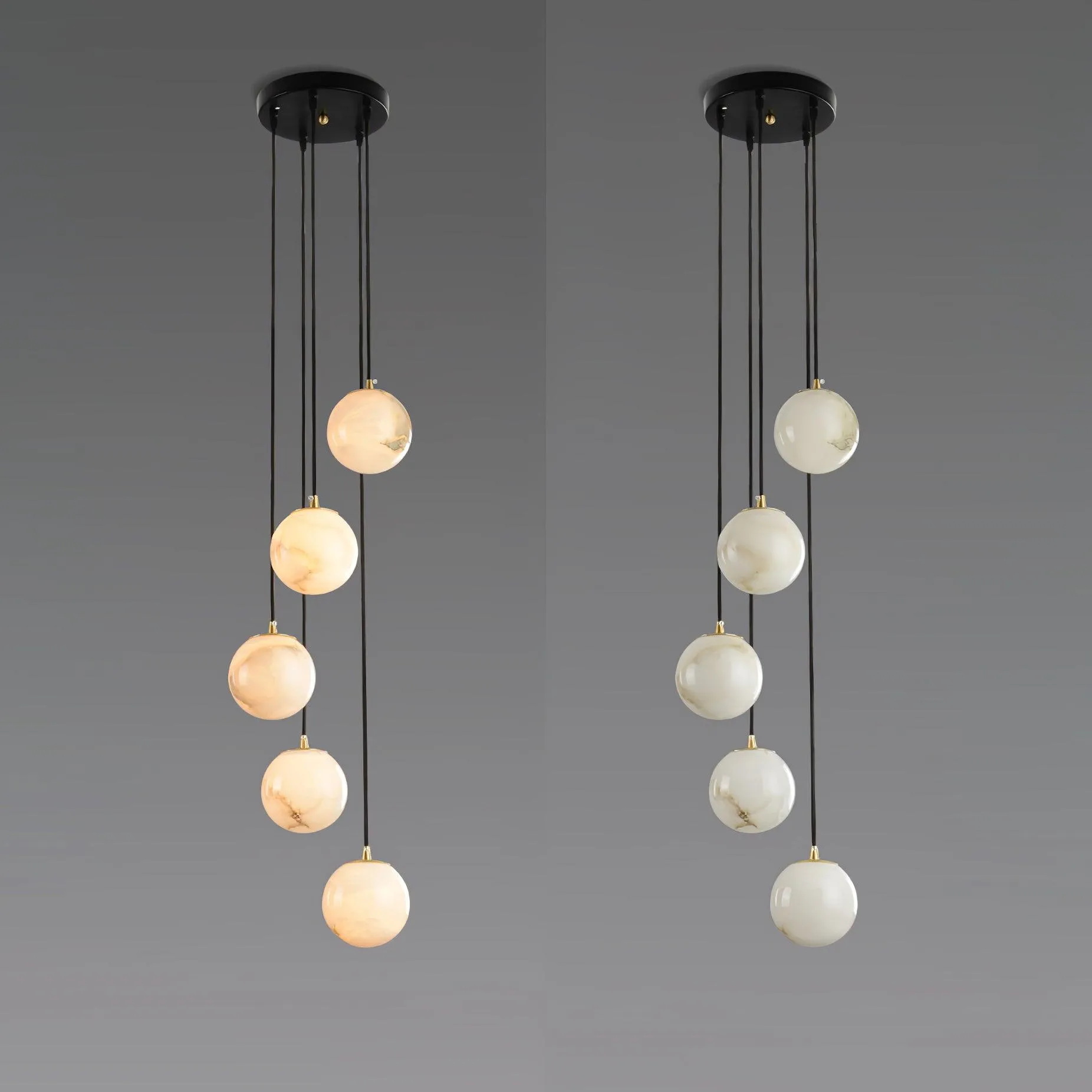 Alabaster Balls Cluster Chandelier