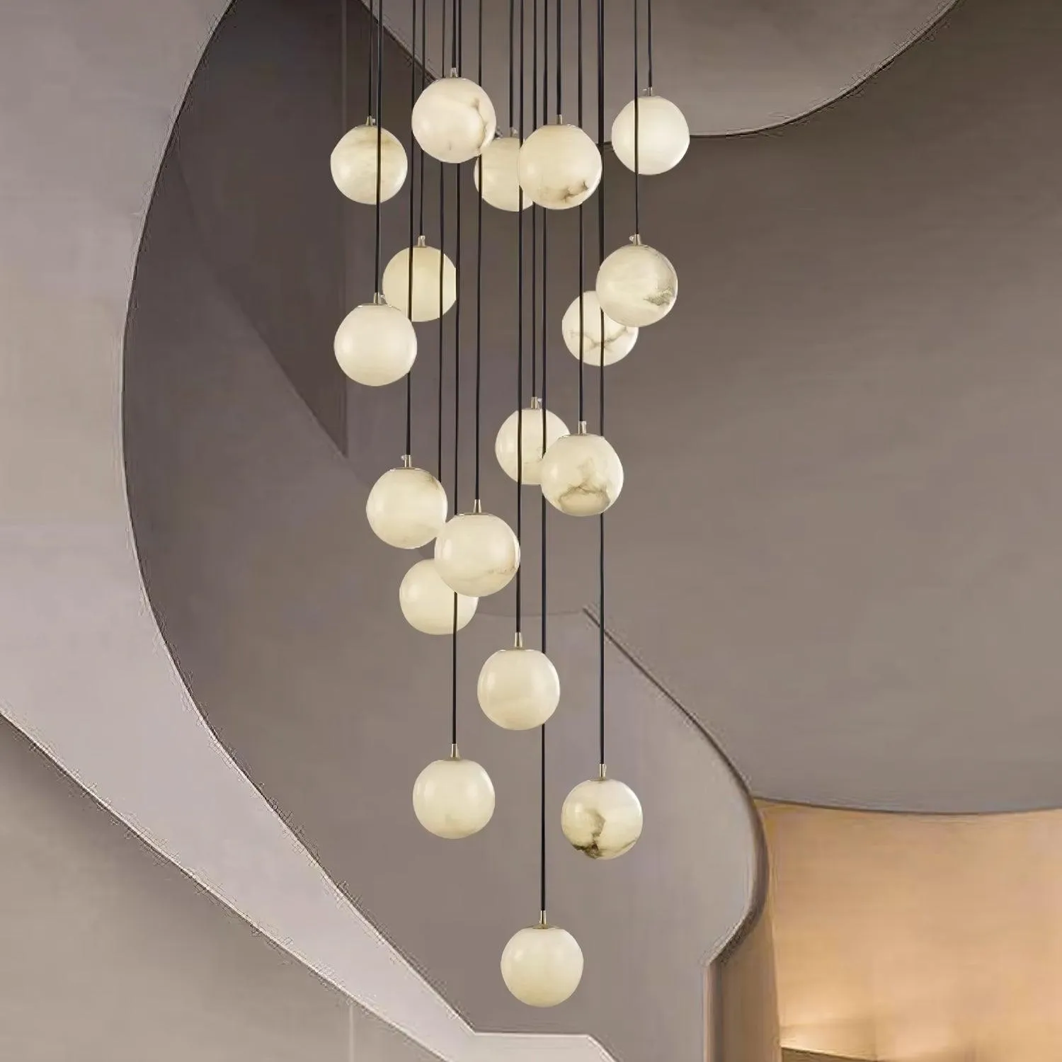 Alabaster Balls Cluster Chandelier