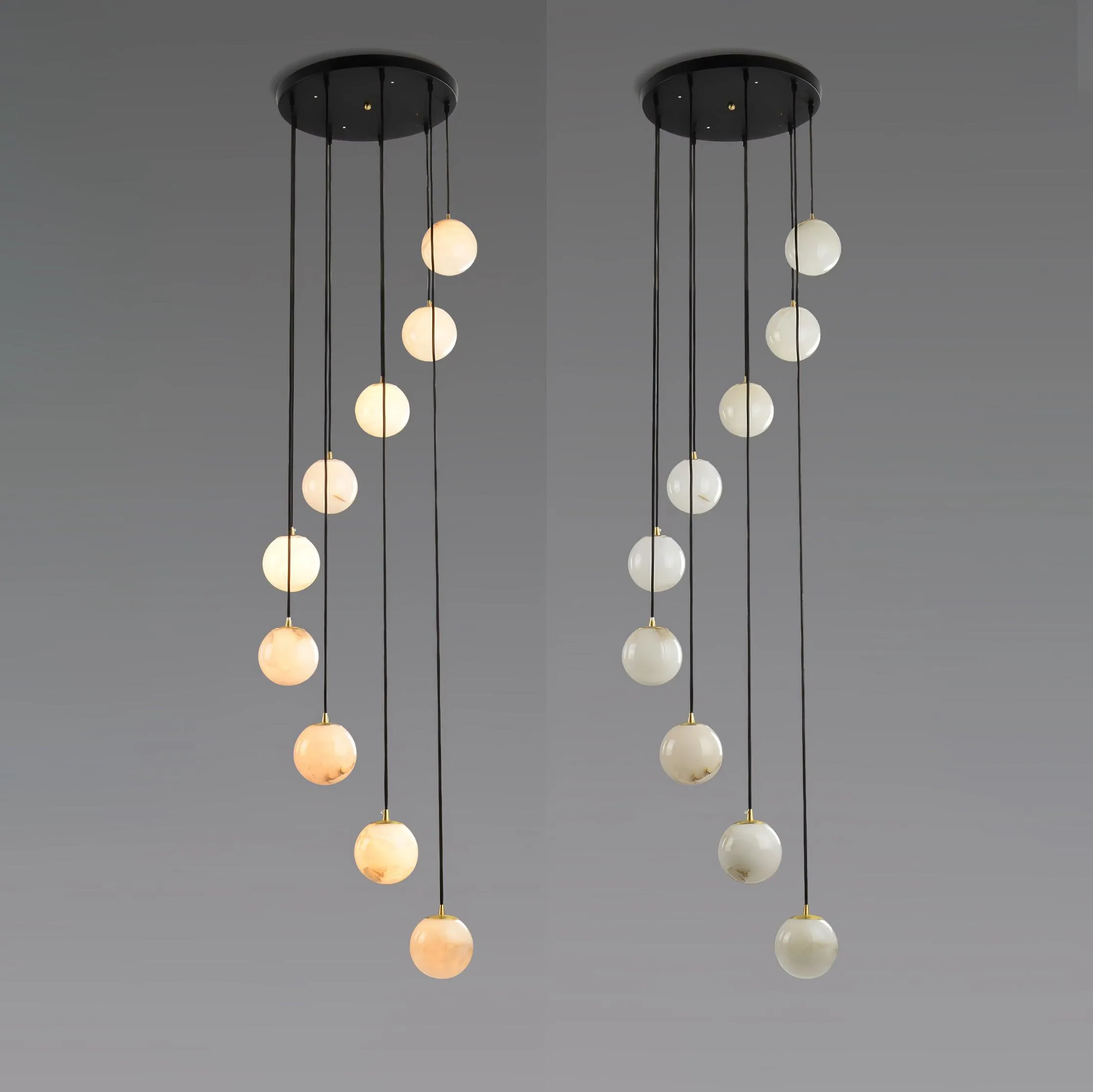 Alabaster Balls Cluster Chandelier