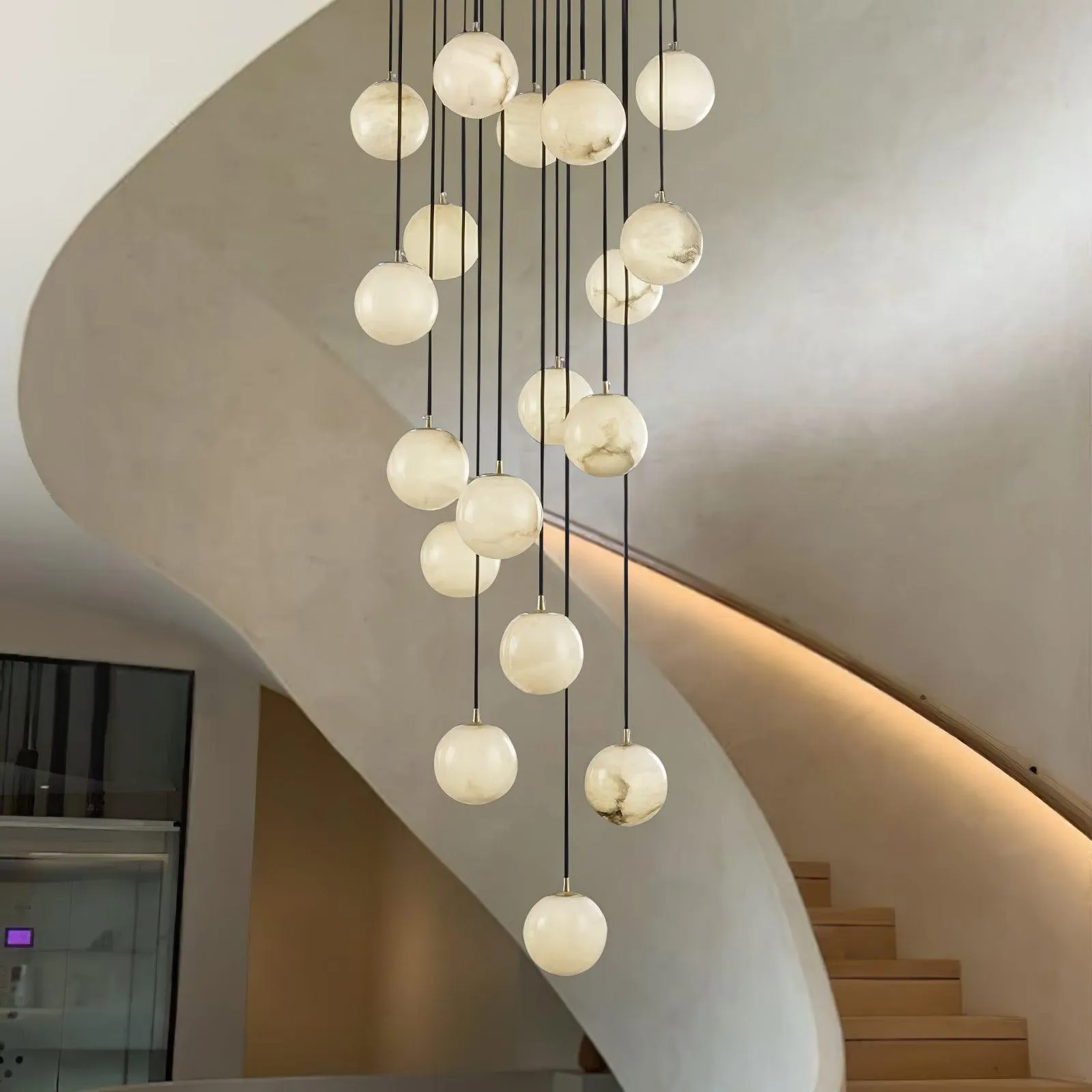 Alabaster Balls Cluster Chandelier