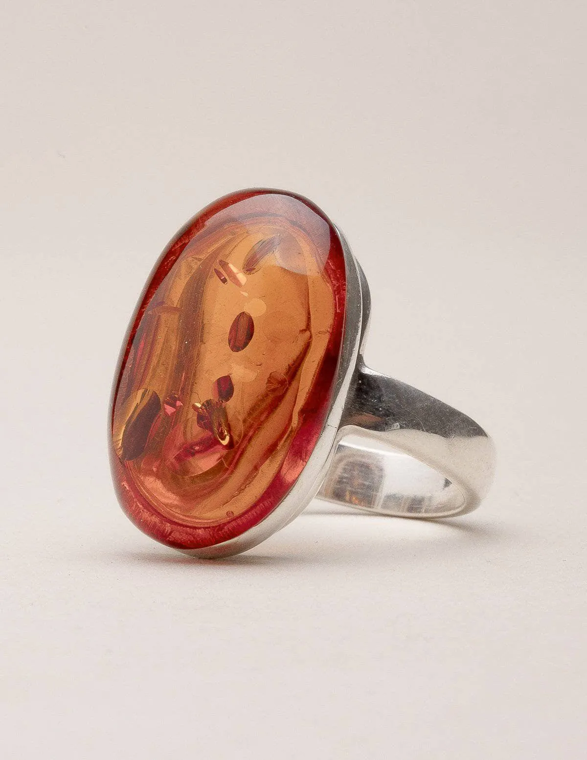 Amber Oval Ring - Adjustable Sizes 6-7