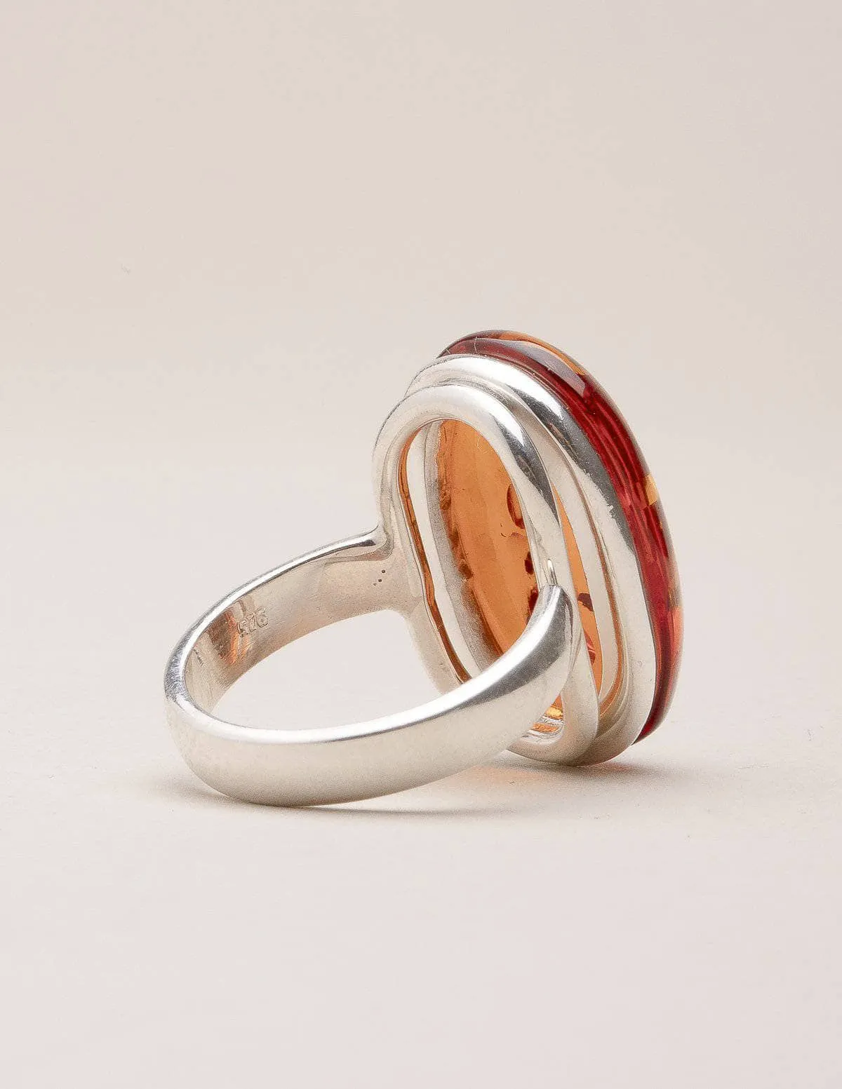 Amber Oval Ring - Adjustable Sizes 6-7