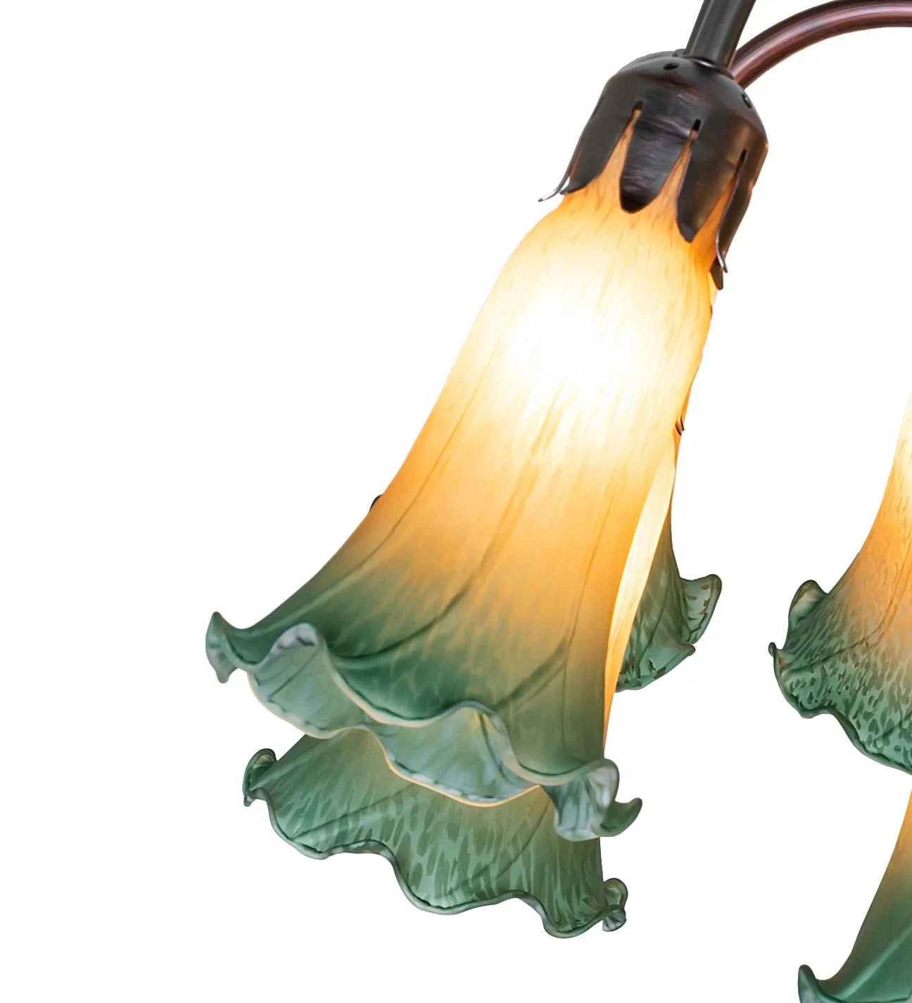 Amber/Green Tiffany Pond Lily 12 Light Table Lamp