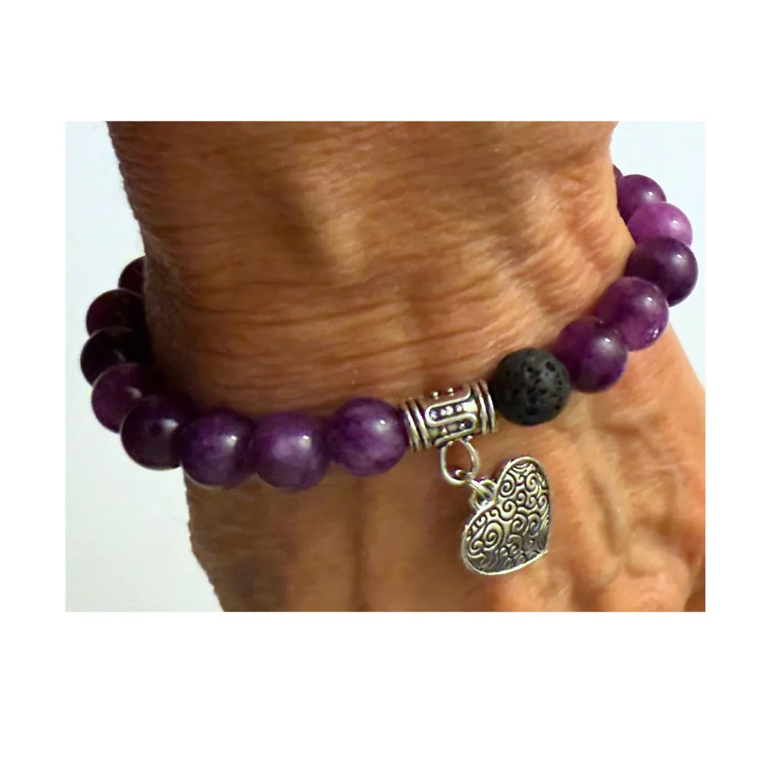 Amethyst Essential Oil Diffuser Elastic Bracelet