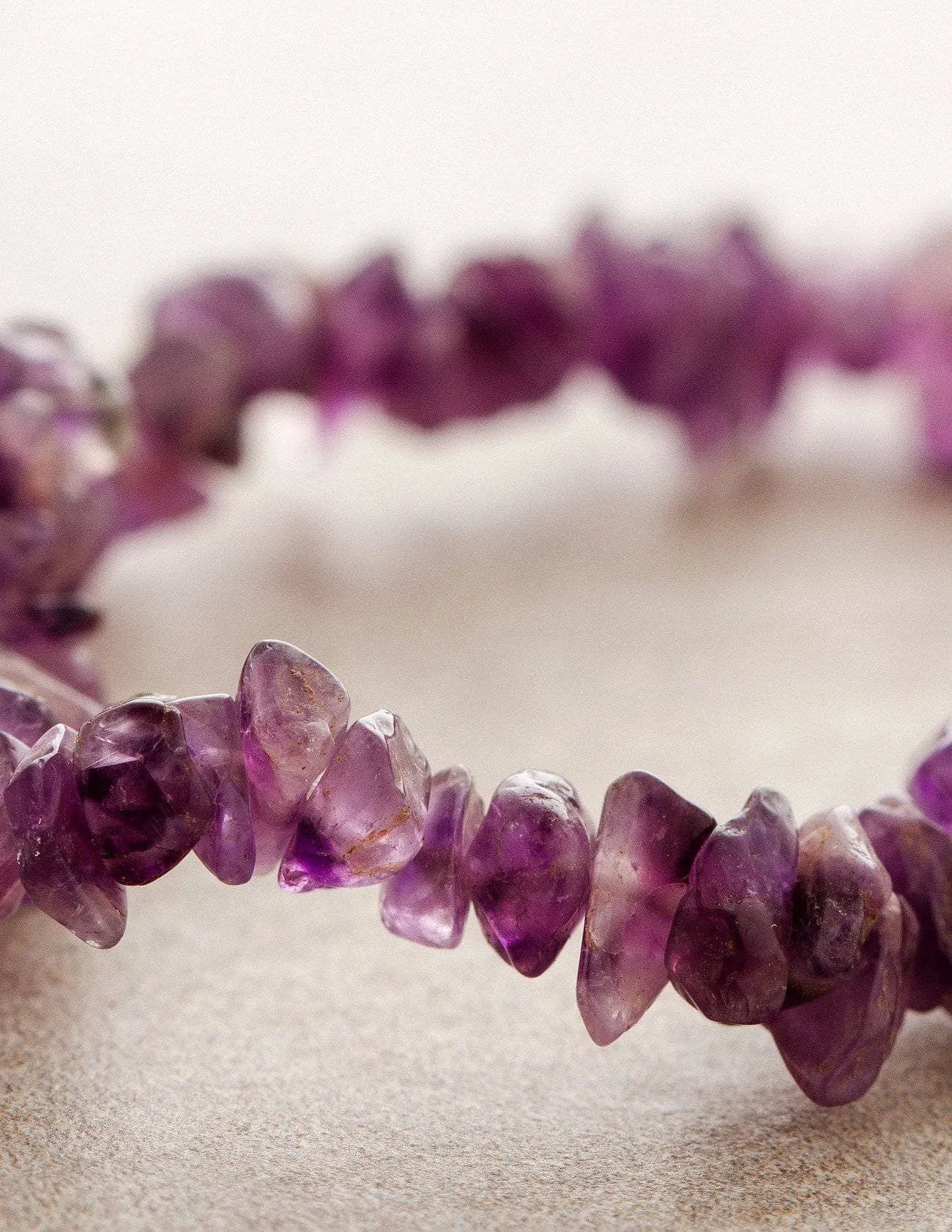 Amethyst Gemstone Chip Power Bracelet