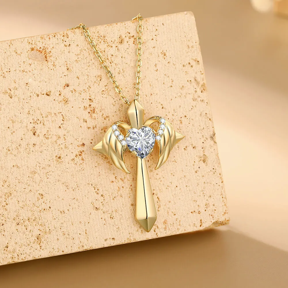 Angel Wings Cross Necklace Gift