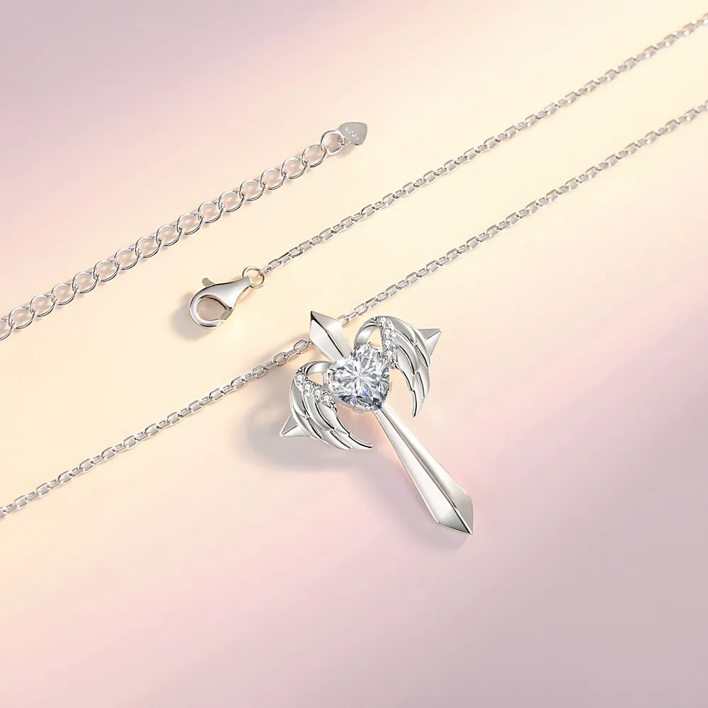 Angel Wings Cross Necklace Gift