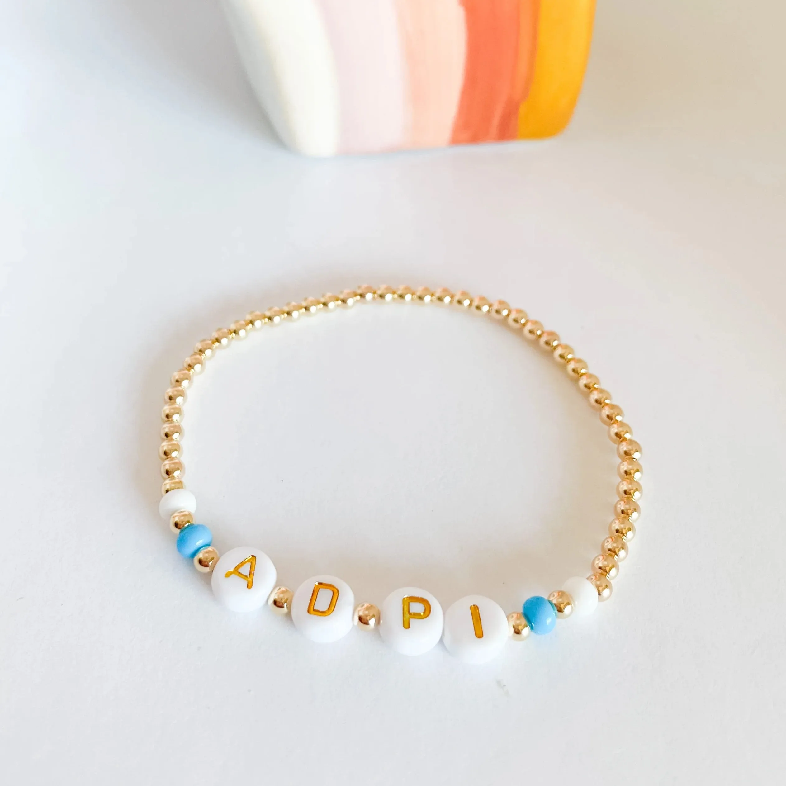 Beaded Blondes | A D Pi Color Sorority Bracelet