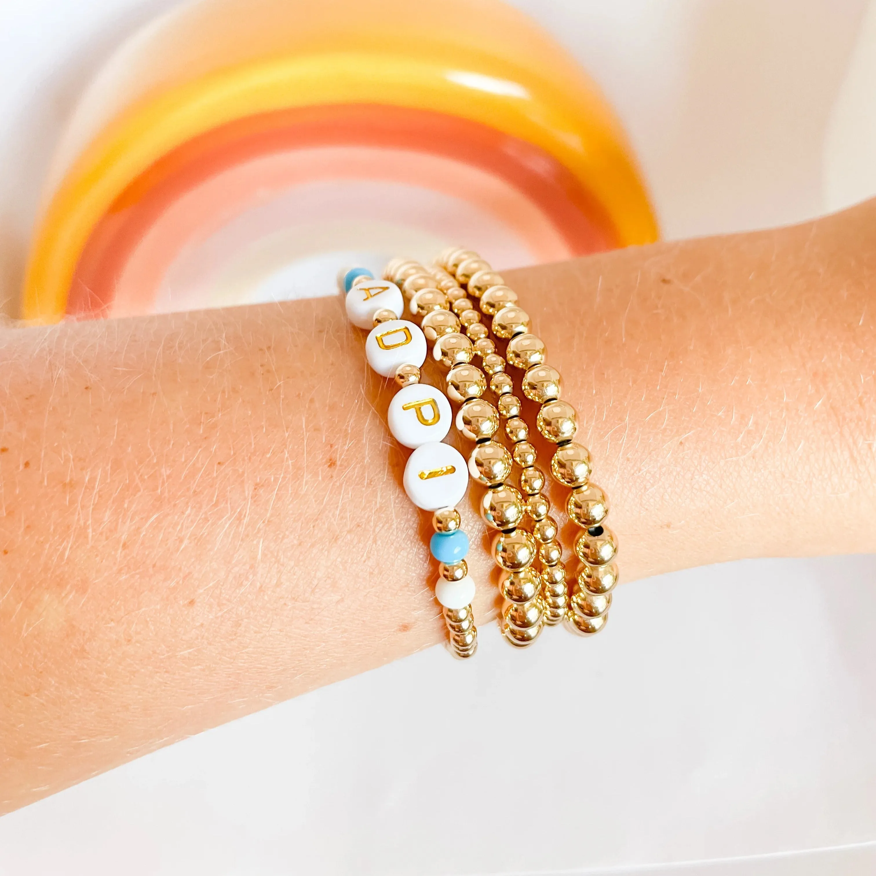 Beaded Blondes | A D Pi Color Sorority Bracelet