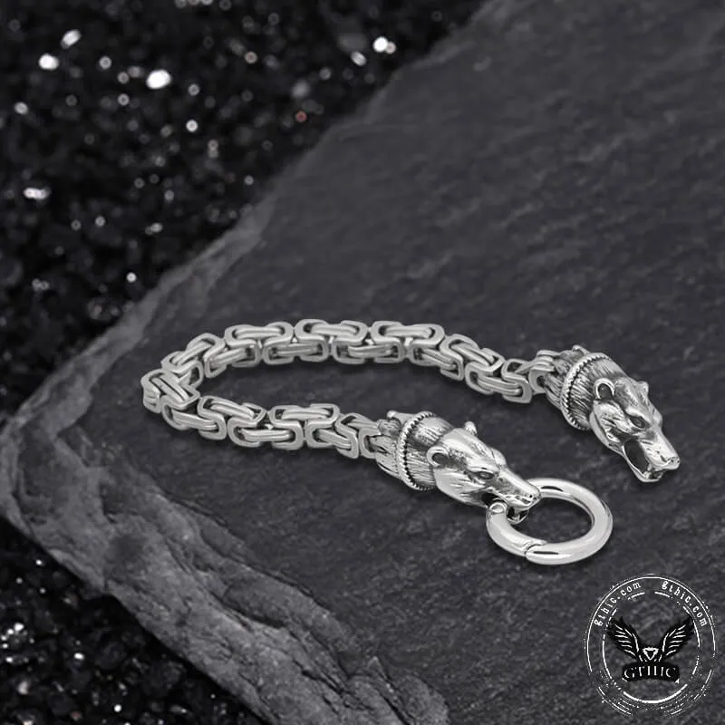 Bear Head Buckle Stainless Steel Bracelet