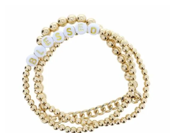 Blessed Gold Beaded Bracelet