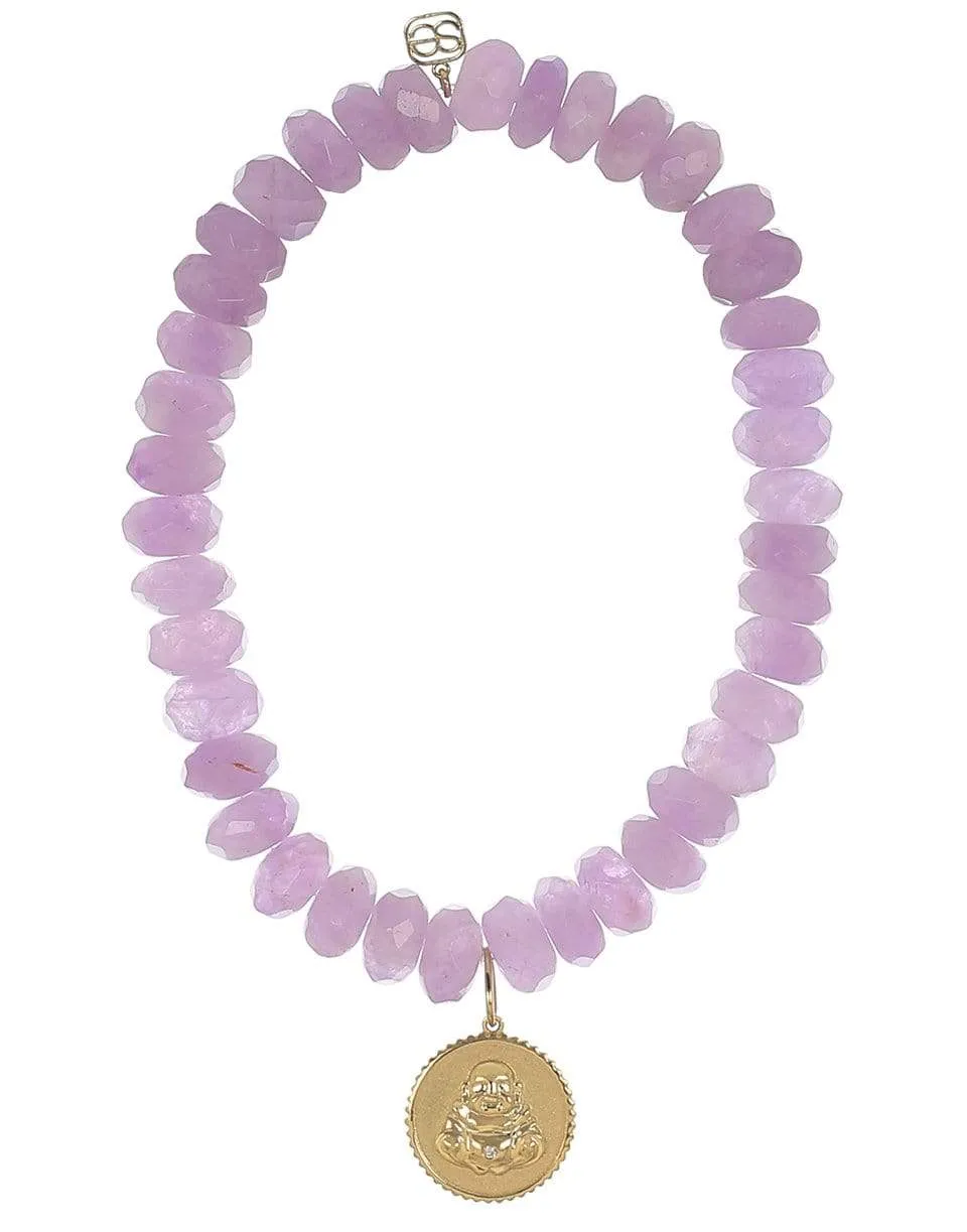 Buddha Lavender Amethyst Bead Bracelet