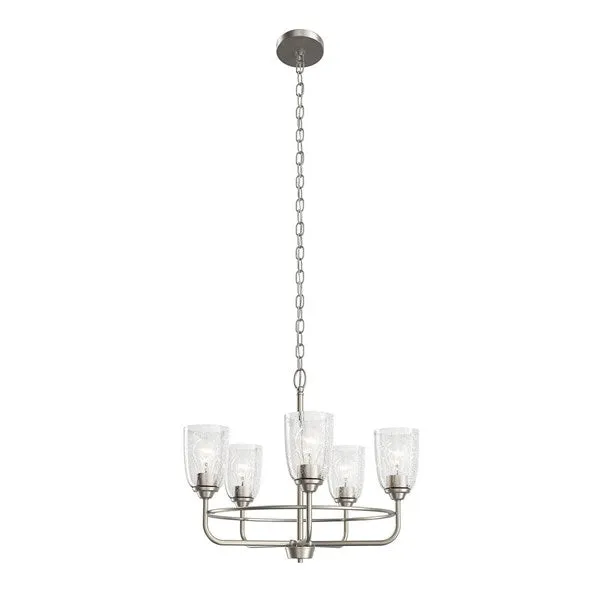 Carlo 23" 5 Light Chandelier Brushed Nickel #82361