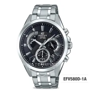 Casio Edifice Standard Chronograph Silver Stainless Band Watch EFV580D-1A EFV-580D-1A