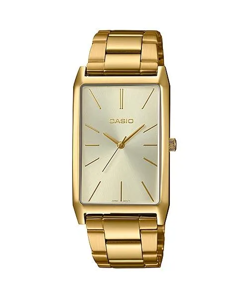 Casio Ladies' Analog Gold Ion Plated Stainless Steel Band Watch LTPE156G-9A LTP-E156G-9A