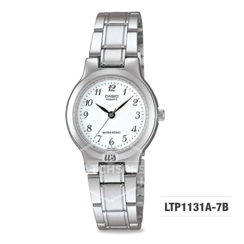 Casio Ladies' Standard Analog Silver Stainless Steel Band Watch LTP1131A-7B LTP-1131A-7B