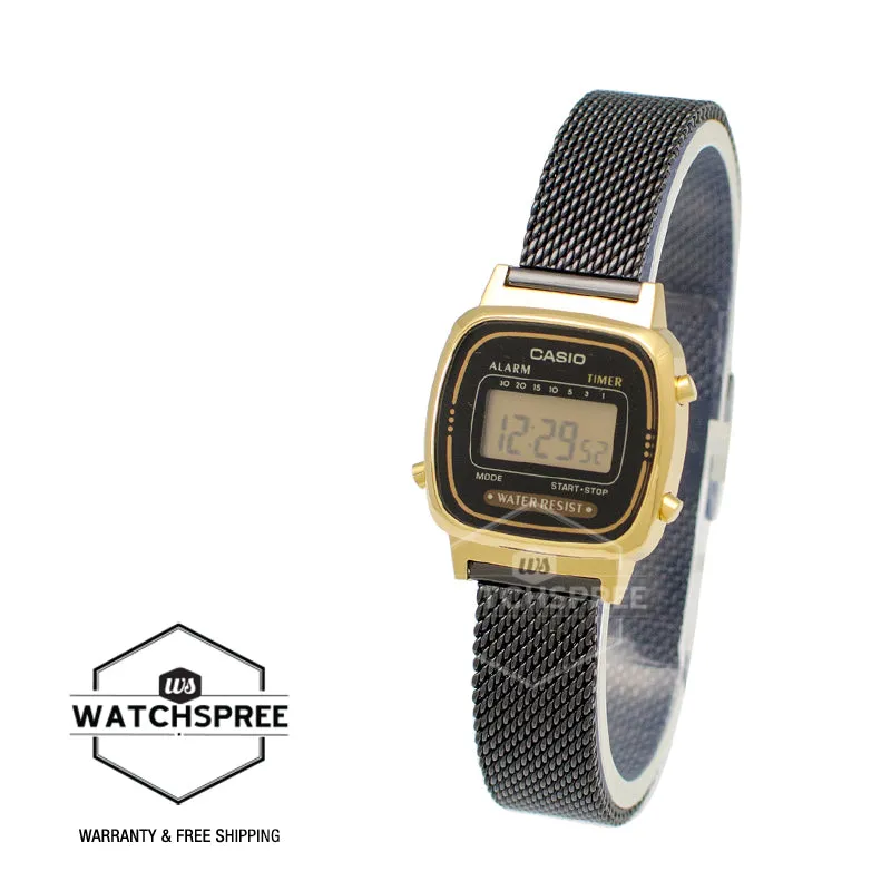 Casio Ladies' Vintage Standard Digital Black Mesh Band Watch LA670WEMB-1D LA-670WEMB-1D