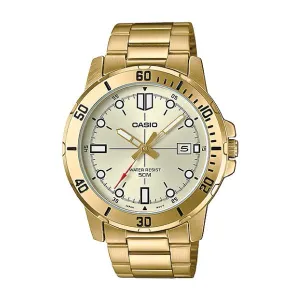 Casio Men's Diver Look Gold Tone Stainless Steel Band Watch MTPVD01G-9E MTP-VD01G-9E