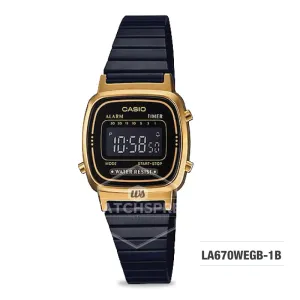 Casio Standard Digital Black Ion Plated Stainless Steel Band Watch LA670WEGB-1B