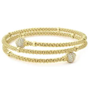 Caviar Gold 18K Gold Wrap Diamond Bracelet