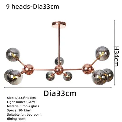 Chrome Plated LED Chandelier for Mansion - Rose Gold Suspension Lamp