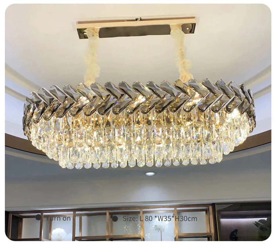 Clara - Round/Rectangle Crystal Chandelier