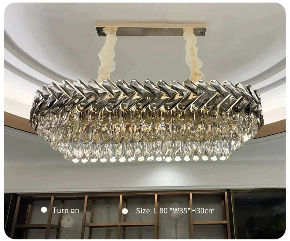 Clara - Round/Rectangle Crystal Chandelier