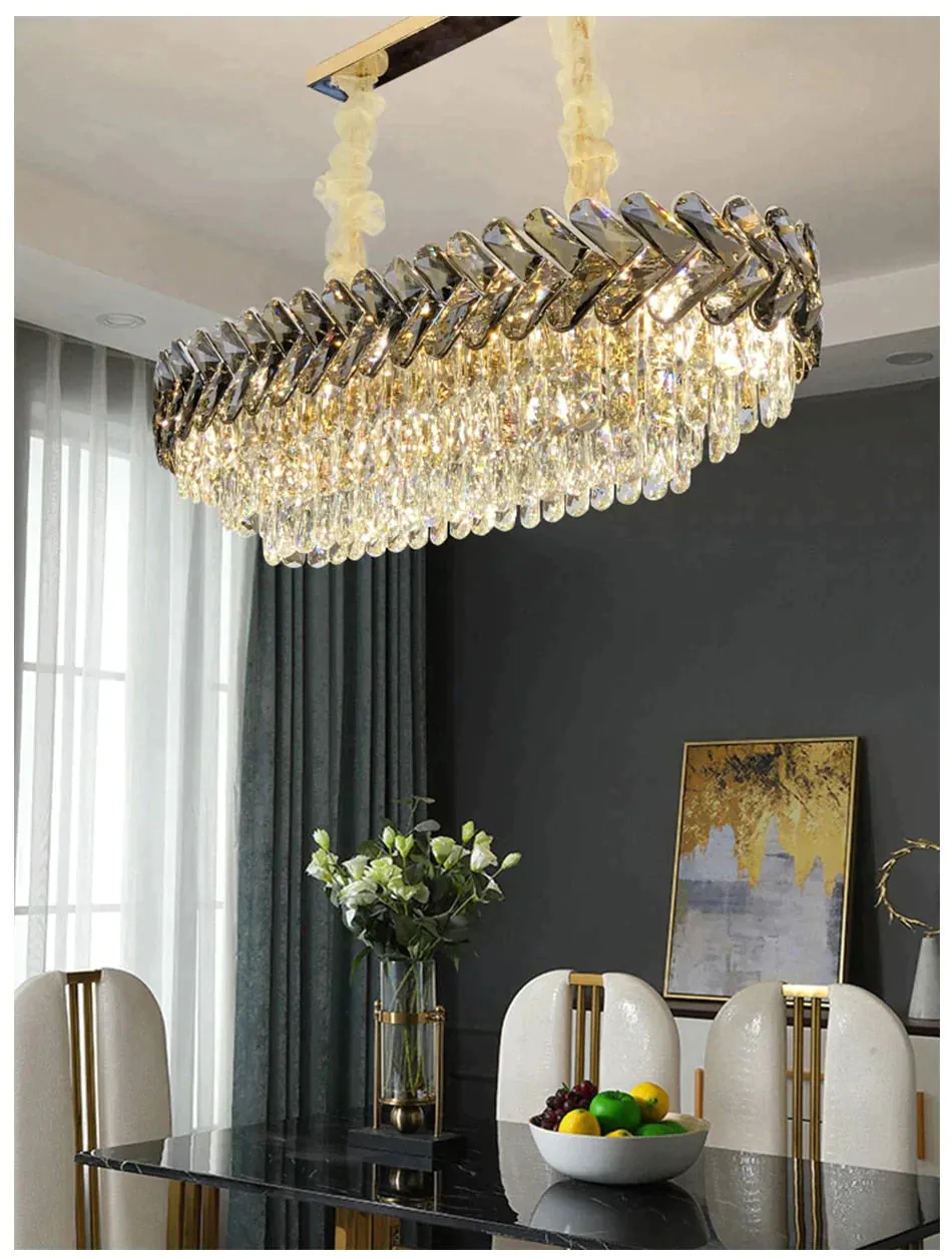 Clara - Round/Rectangle Crystal Chandelier