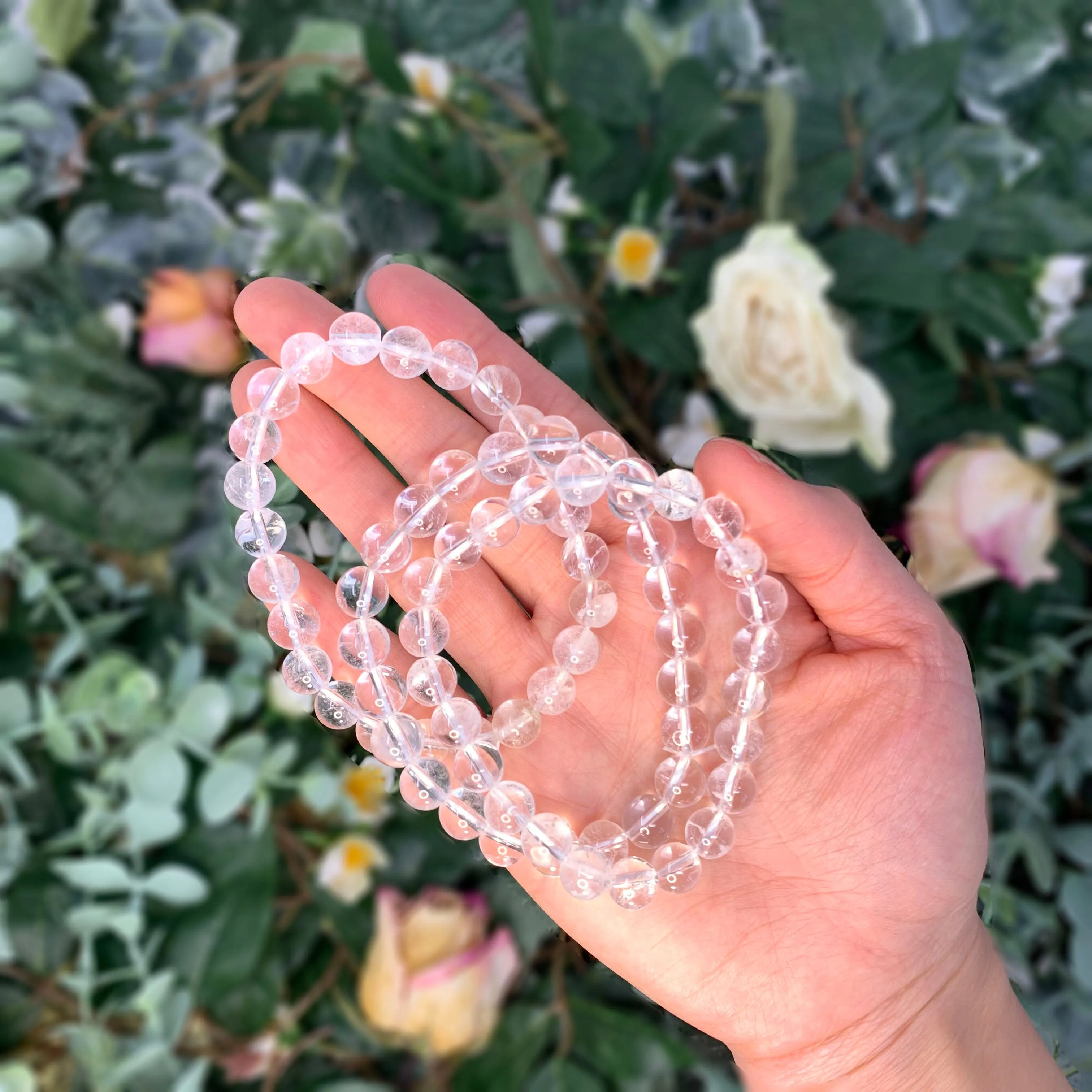 Clear Quartz Beaded Crystal Bracelet