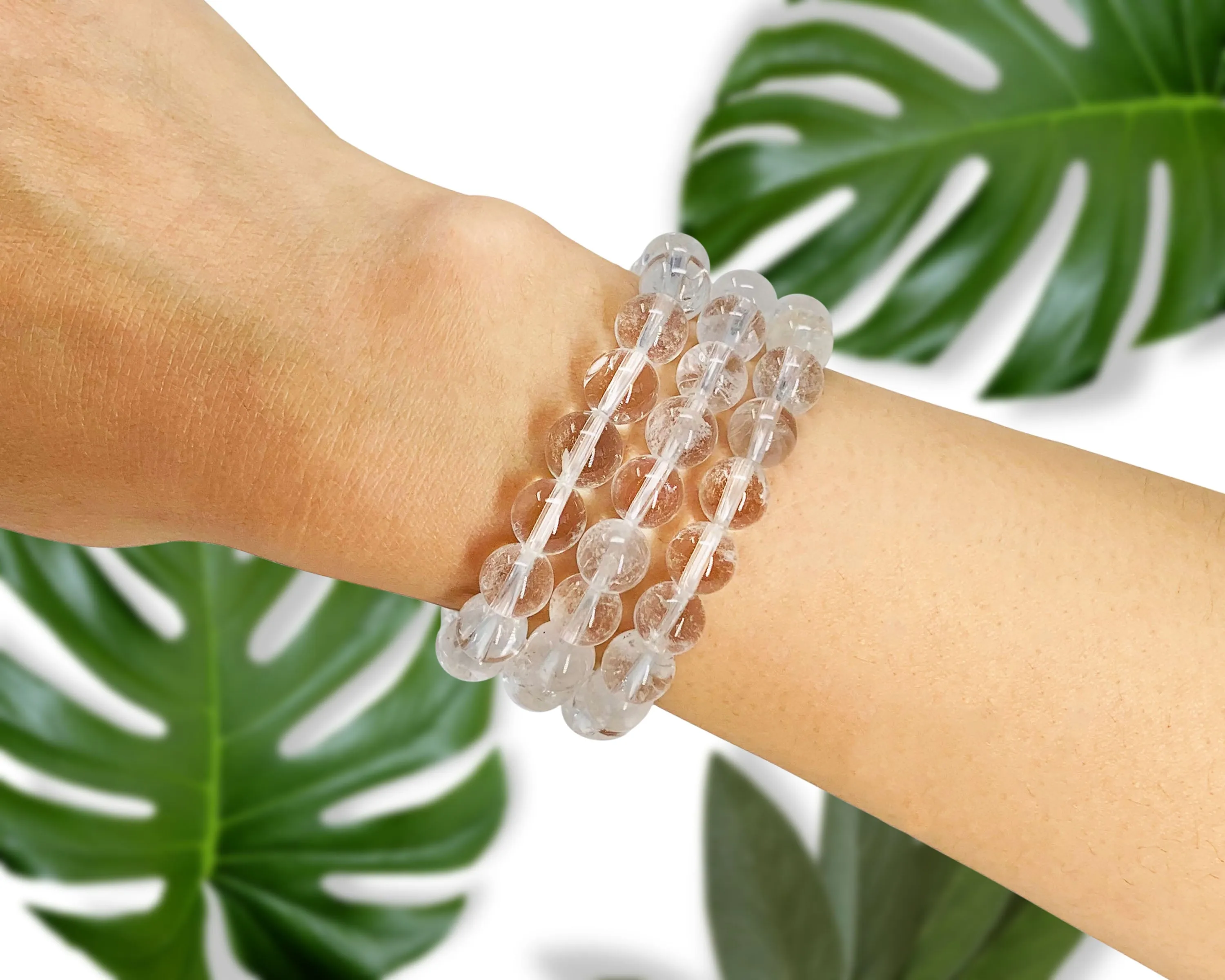 Clear Quartz Beaded Crystal Bracelet