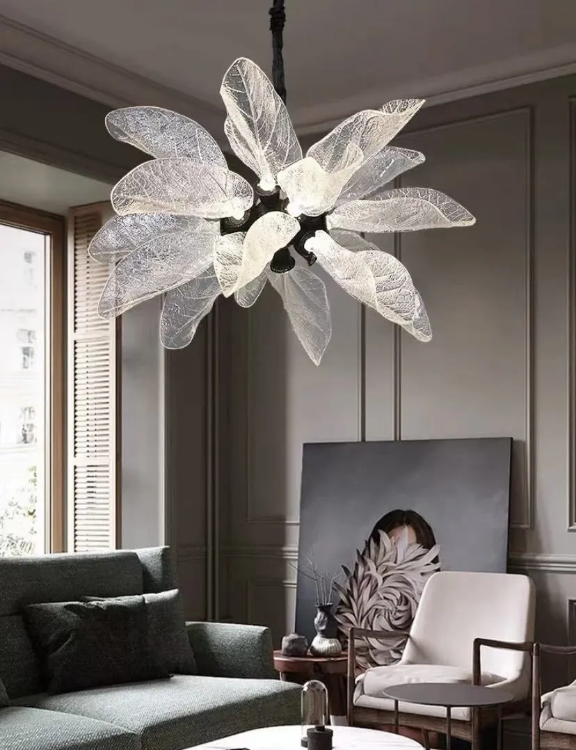 Creative Bionic Resin Leaves Chandelier for Living Room/Dining Room/Staircase