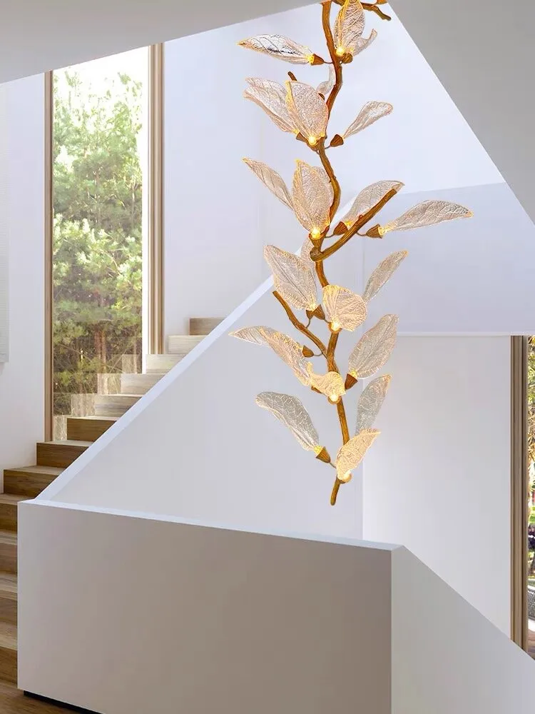 Creative Bionic Resin Leaves Chandelier for Living Room/Dining Room/Staircase