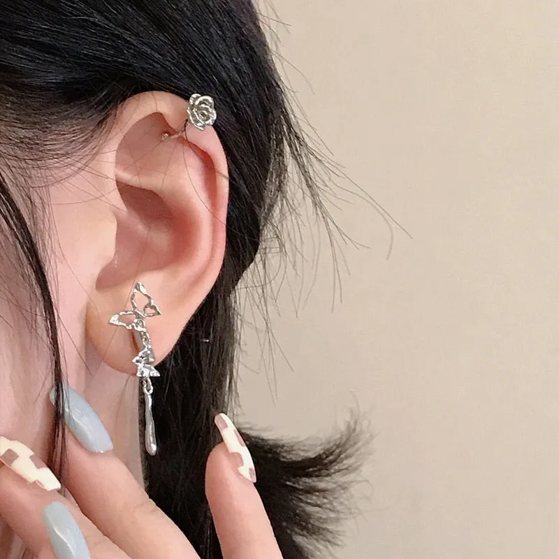 deanwangkt Fashion Design Korean Delicate Zircon Butterfly Clip Earrings Women Elegant Pearl No Piercing Cartilage Ear Jewelry