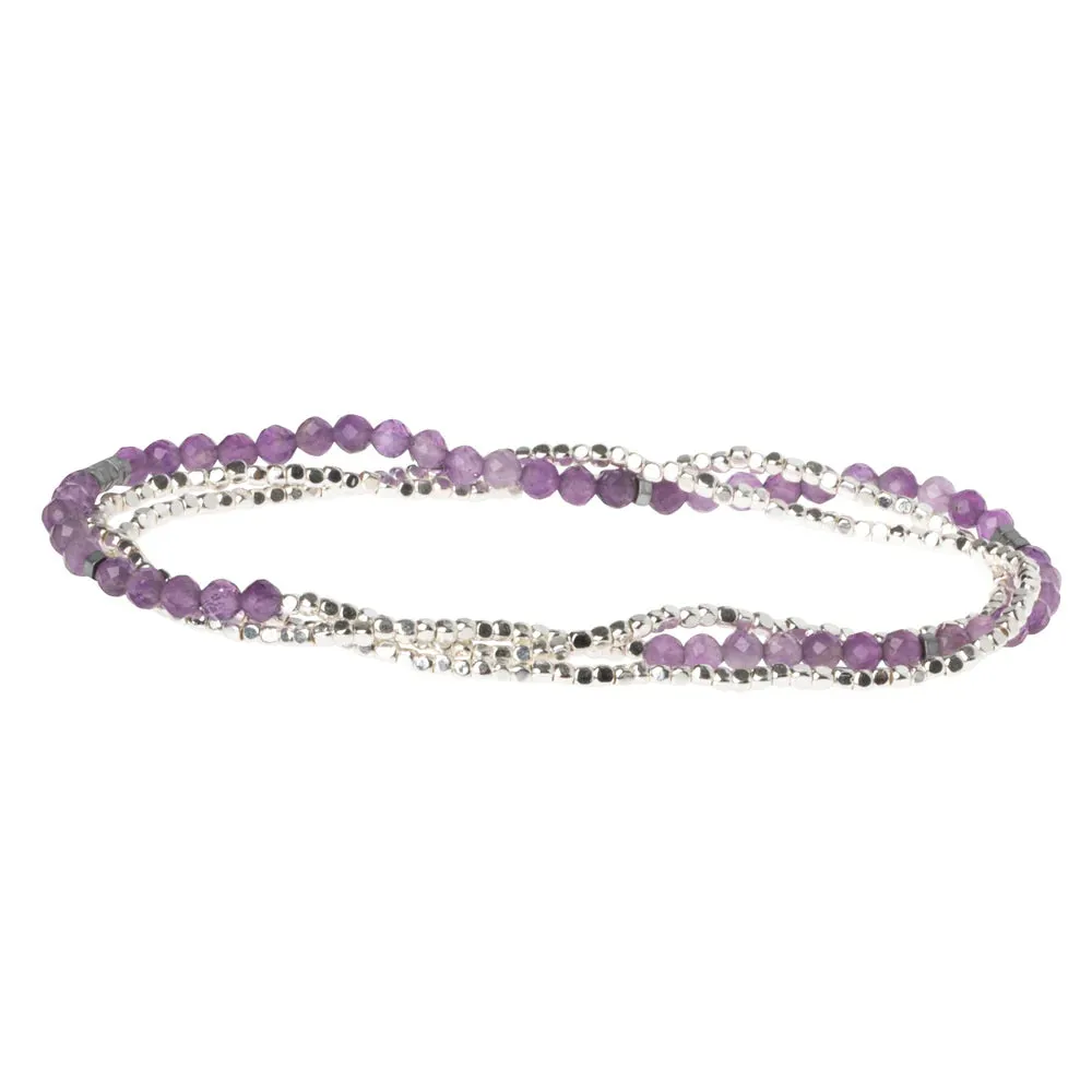 Delicate Stone Bracelet/ Necklace | Amethyst/ Silver